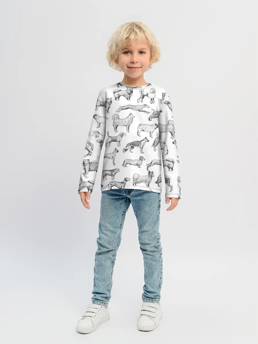 Детский лонгслив / ПОРОДЫ СОБАК С ФОТОГРАФИЯМИ