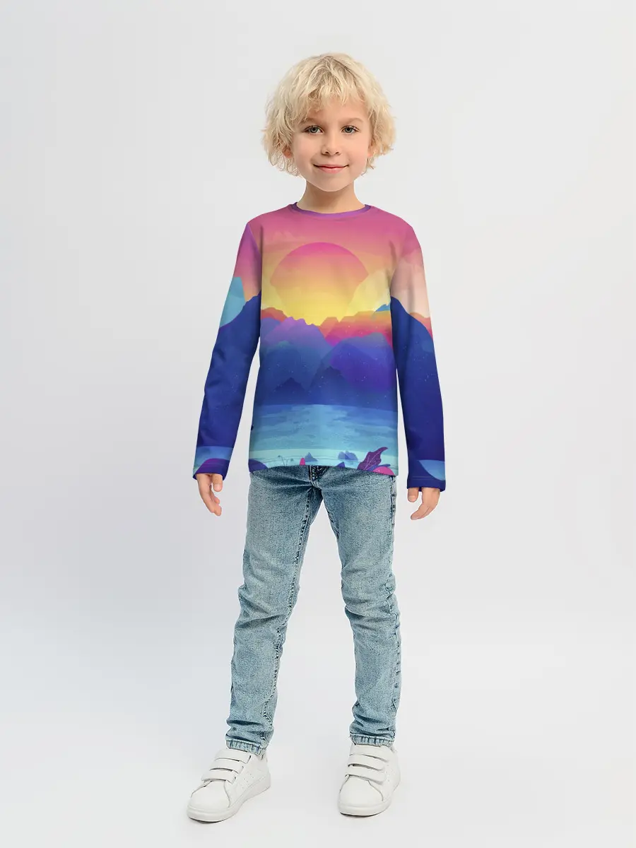 Детский лонгслив / Красочные Горы