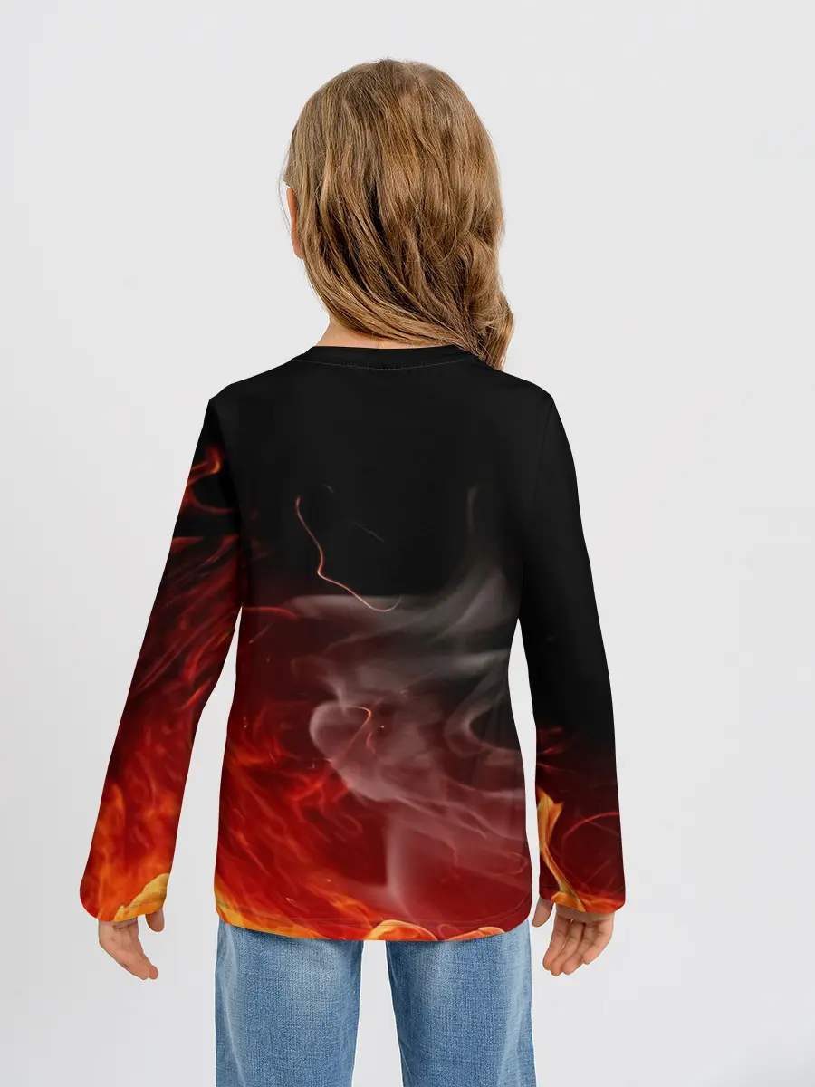 Детский лонгслив / Незуко Камадо в огне