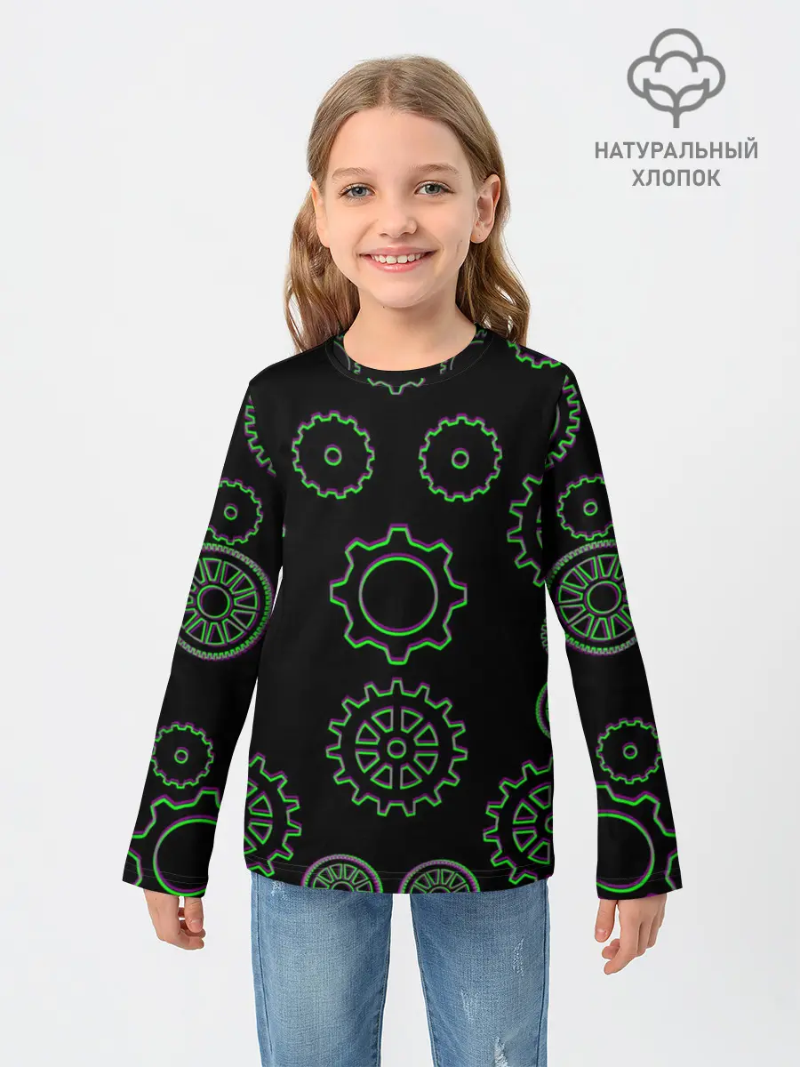 Детский лонгслив / Шестерёнки Стимпанк