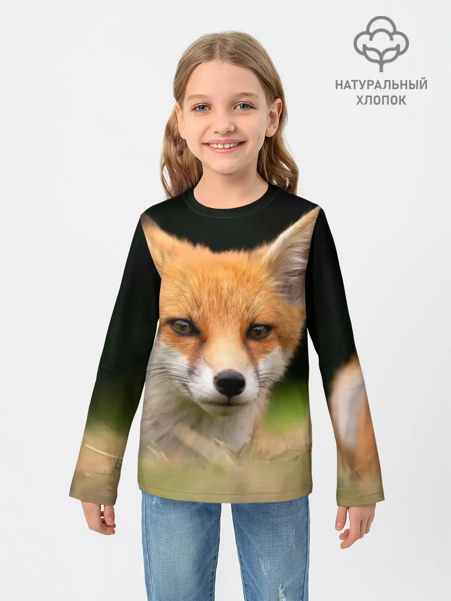 Детский лонгслив / Мордочка лисицы