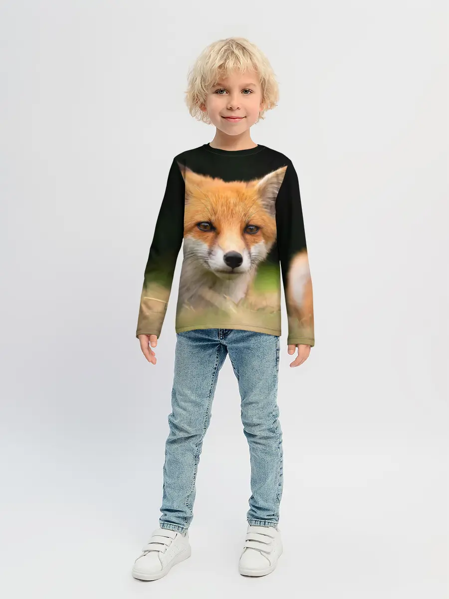 Детский лонгслив / Мордочка лисицы