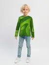 Детский лонгслив / 3d Green abstract