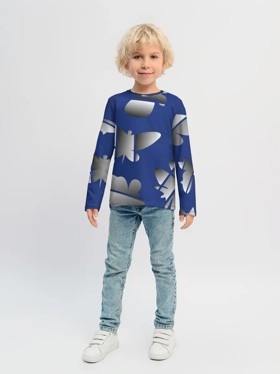 Детский лонгслив / градиентные бабочки