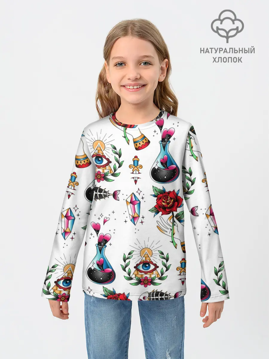 Детский лонгслив / Old school tattoo