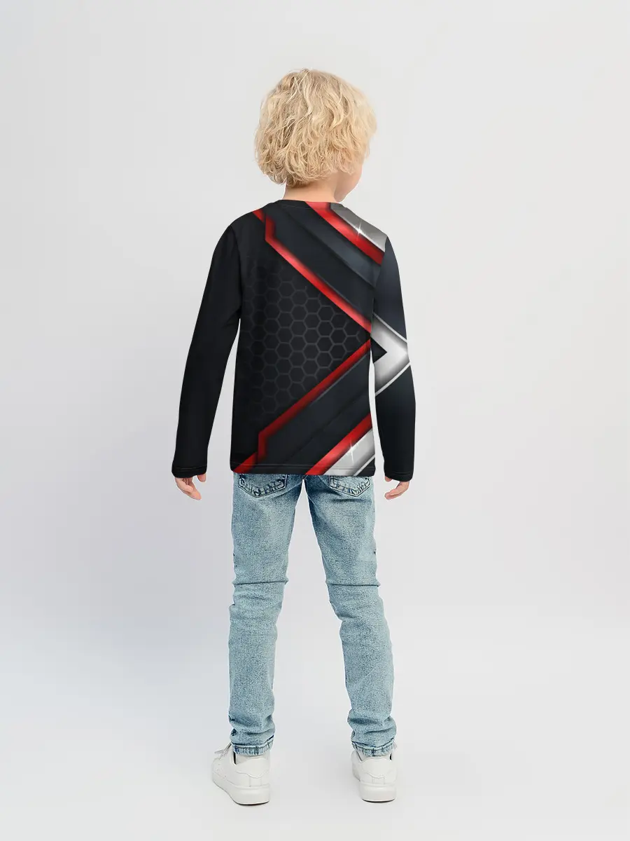 Детский лонгслив / luxury Black 3D СОТЫ