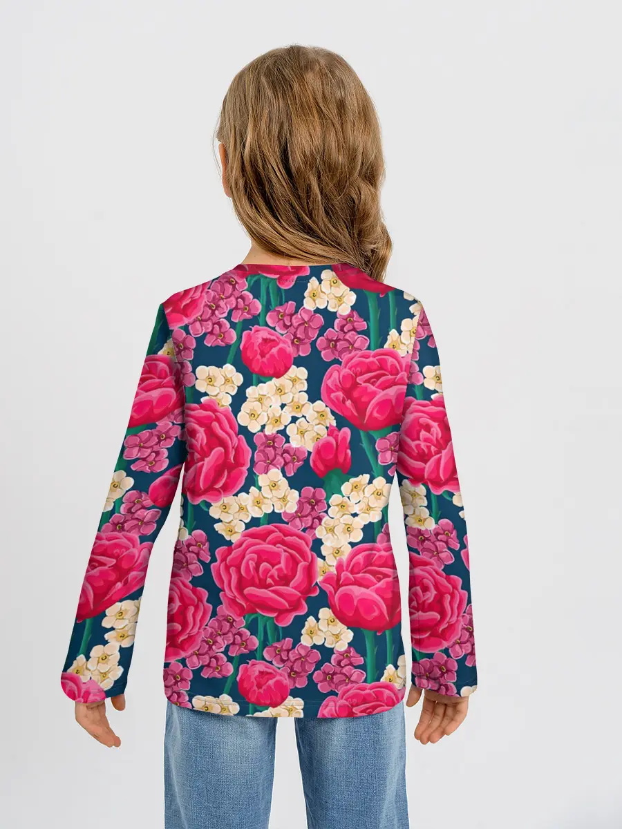 Детский лонгслив / Поле роз