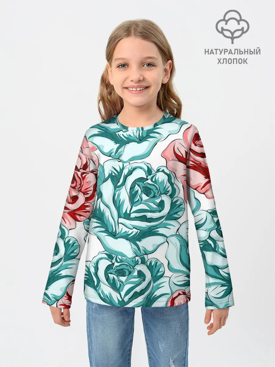 Детский лонгслив / Розы