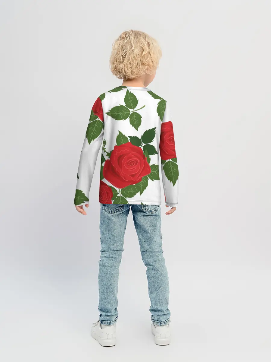 Детский лонгслив / Большие розы
