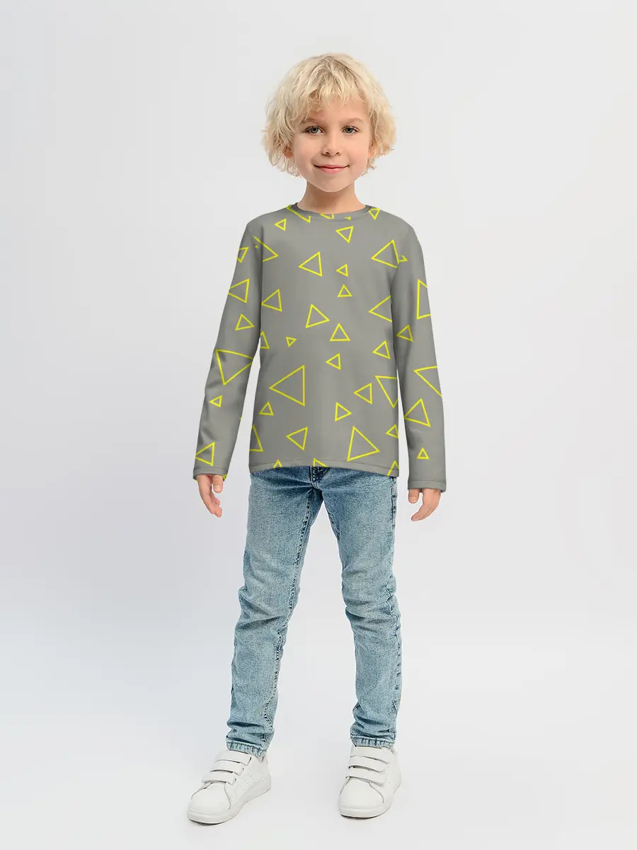 Детский лонгслив / Желтый и серый | Yellow & gray