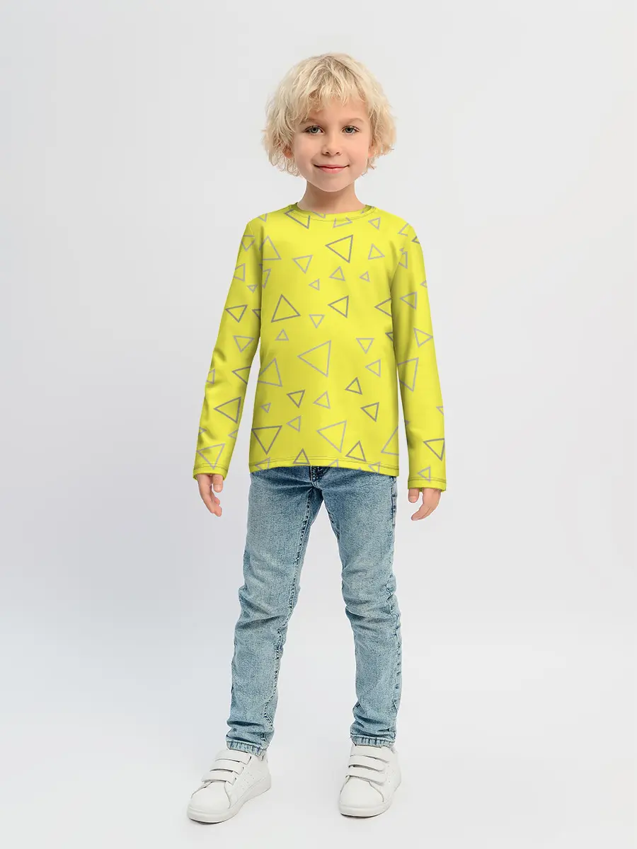Детский лонгслив / Желтый и серый | Yellow & gray