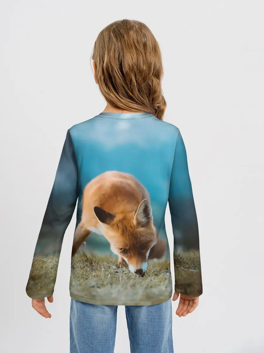 Детский лонгслив / Милая лисичка