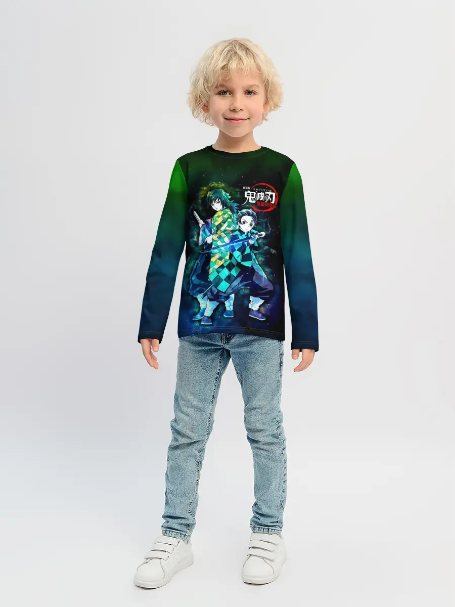 Детский лонгслив / Гию и Танджиро Kimetsu no Yaiba
