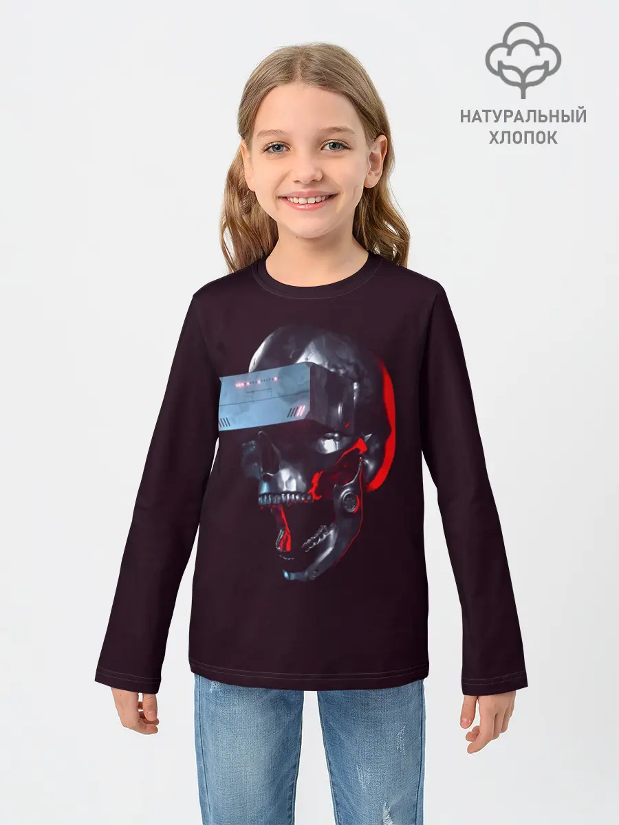 Детский лонгслив / Череп с VR
