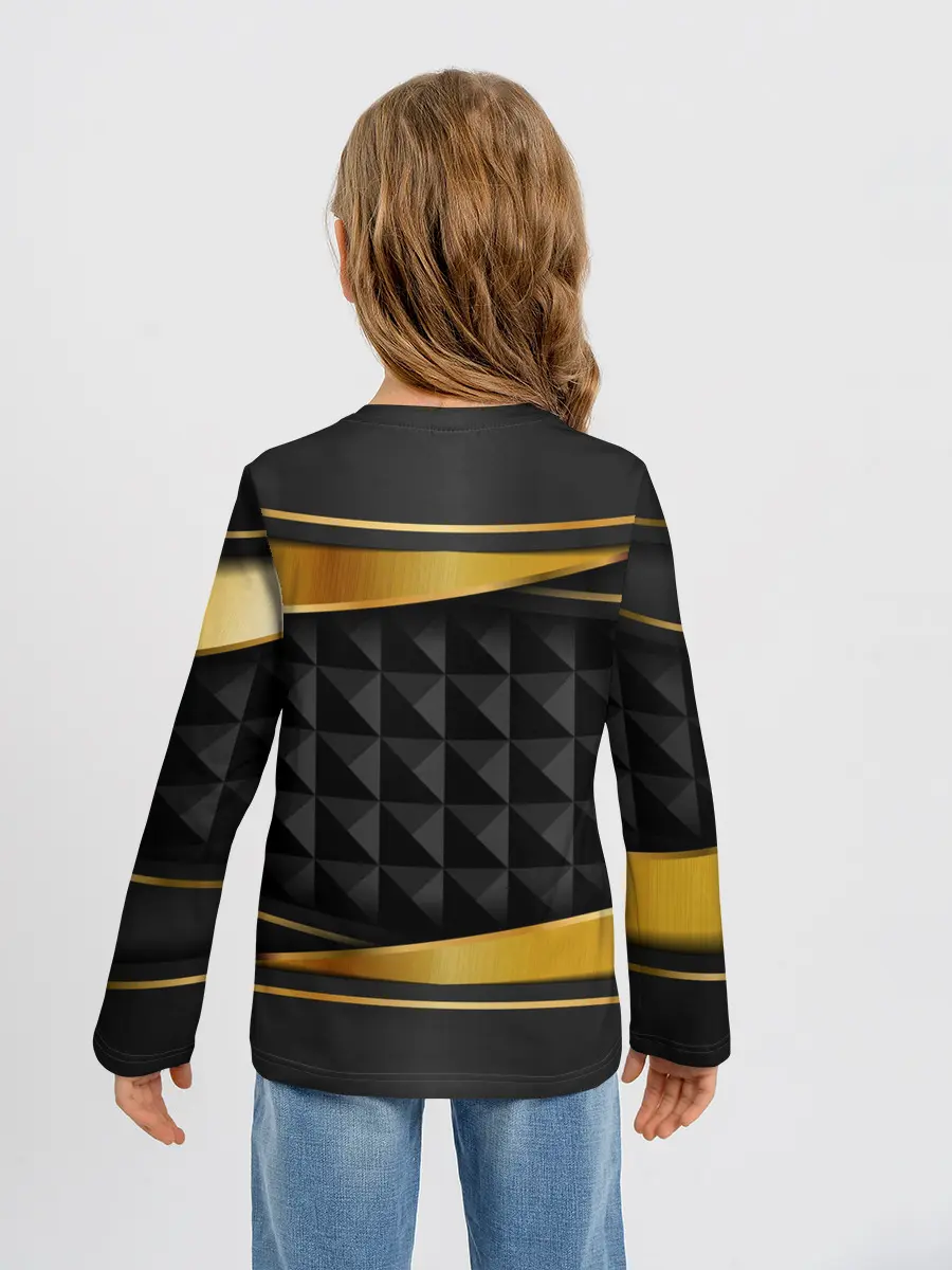 Детский лонгслив / 3D luxury black gold Плиты 3Д