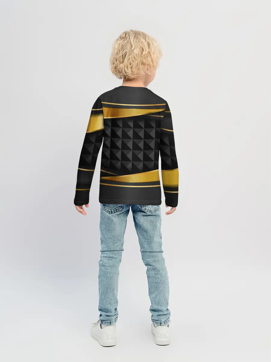 Детский лонгслив / 3D luxury black gold Плиты 3Д