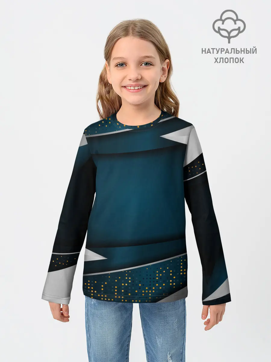 Детский лонгслив / 3D luxury sport style Золото