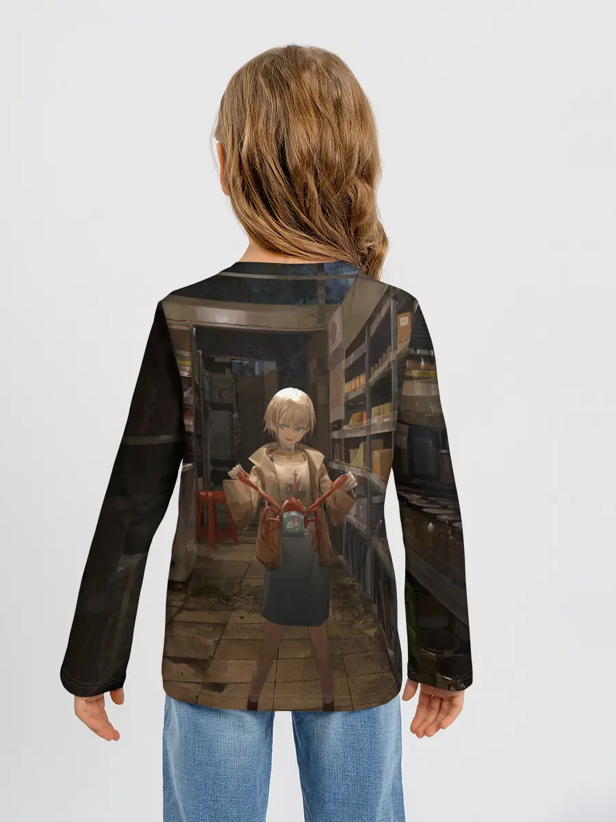 Детский лонгслив / Girl with crab