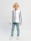 Детский лонгслив / Белые и синие полосы | Stripes
