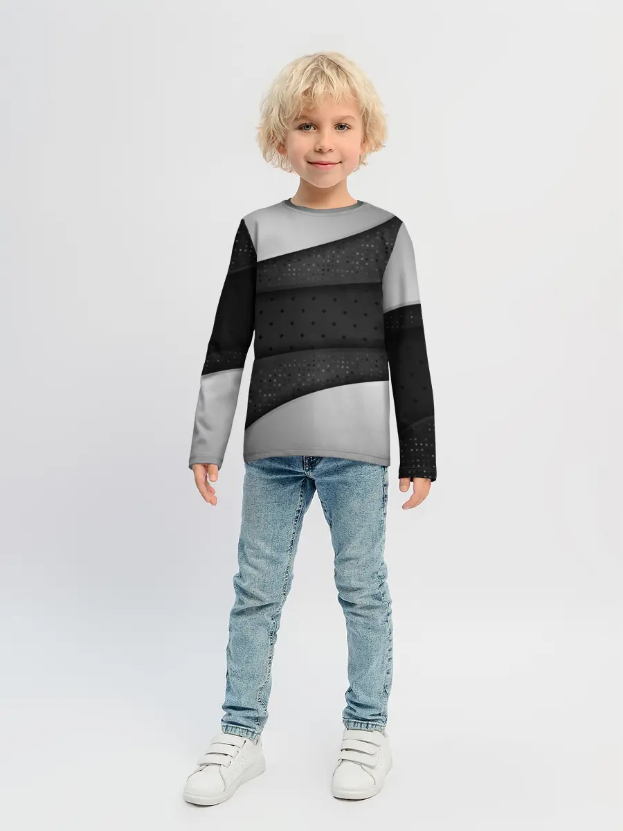 Детский лонгслив / 3D luxury style silver black