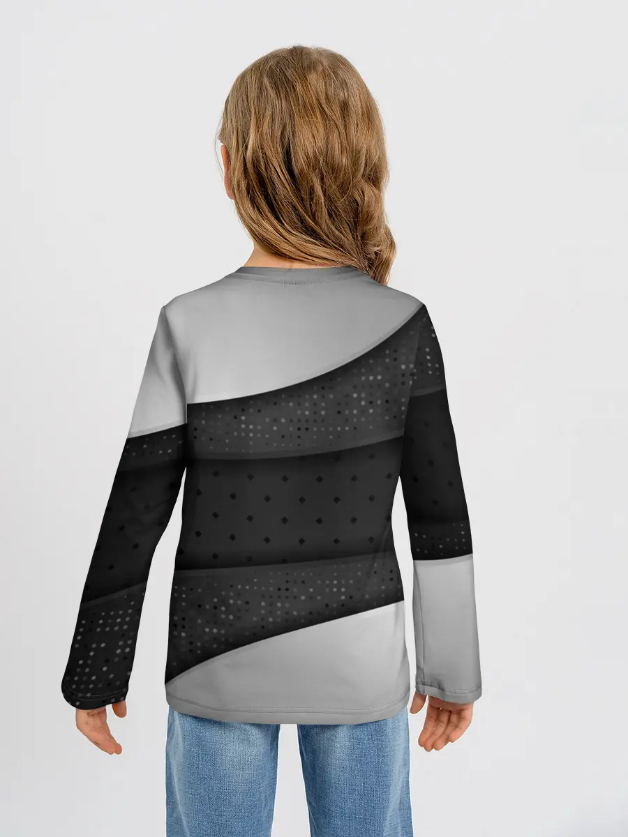 Детский лонгслив / 3D luxury style silver black