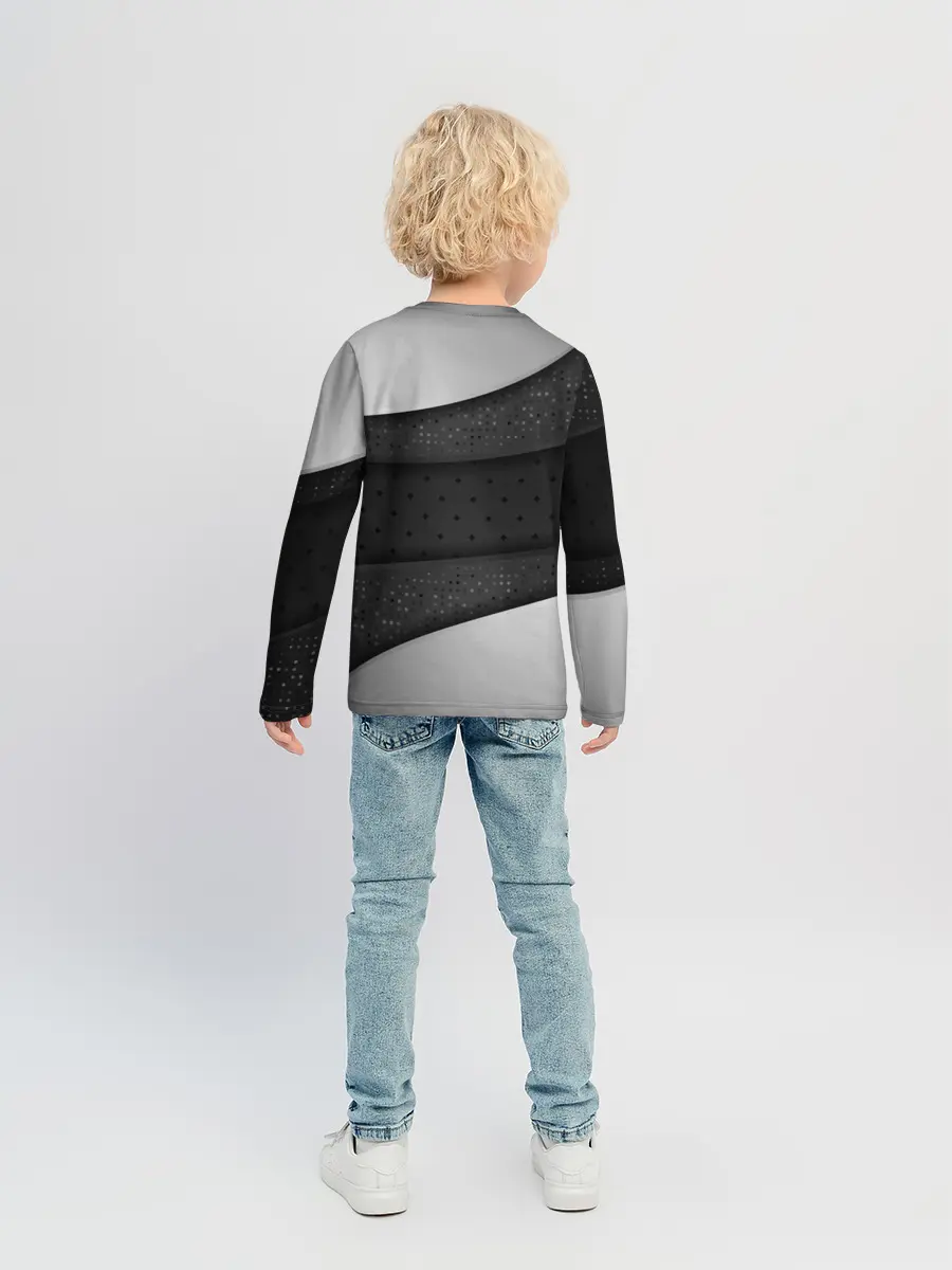 Детский лонгслив / 3D luxury style silver black