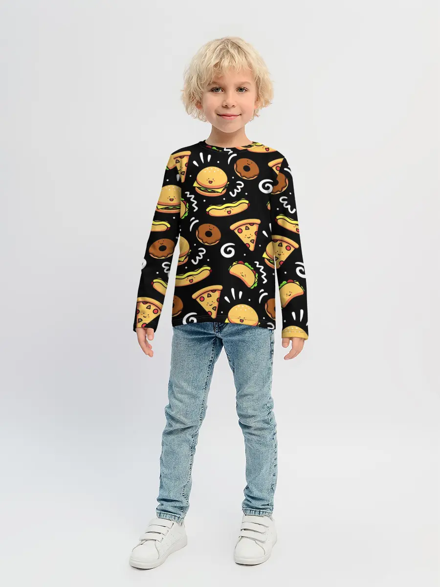 Детский лонгслив / Фастфуд
