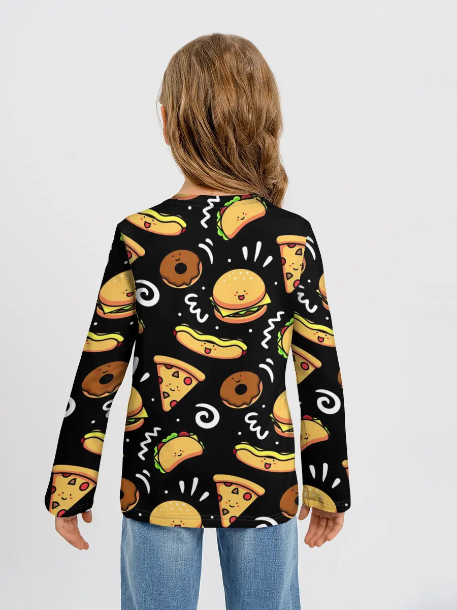 Детский лонгслив / Фастфуд