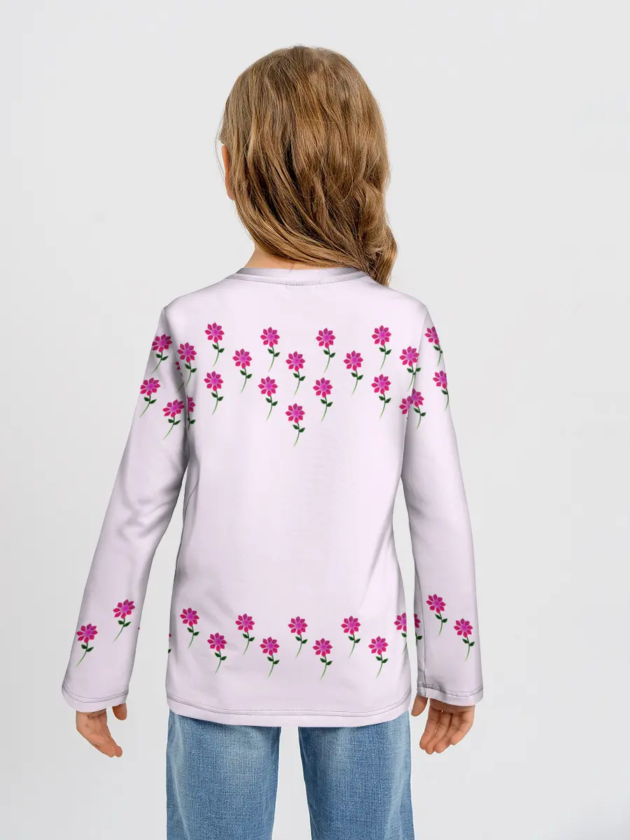 Детский лонгслив / розовые цветы | pink flowers