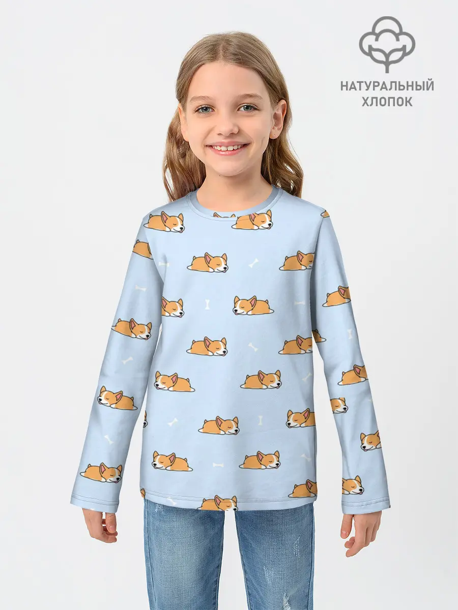 Детский лонгслив / Корги