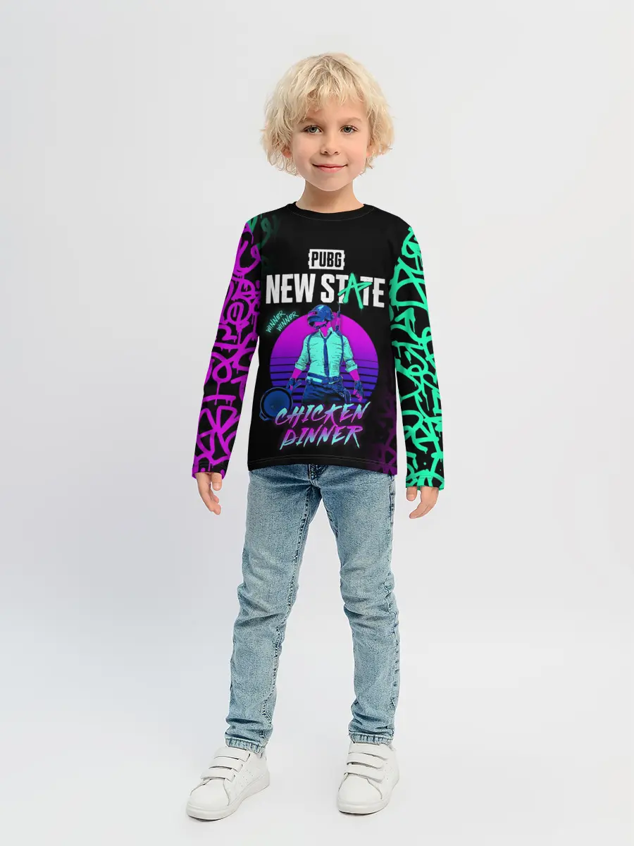 Детский лонгслив / PUBG NEW STATE / ПАБГ НЕОН