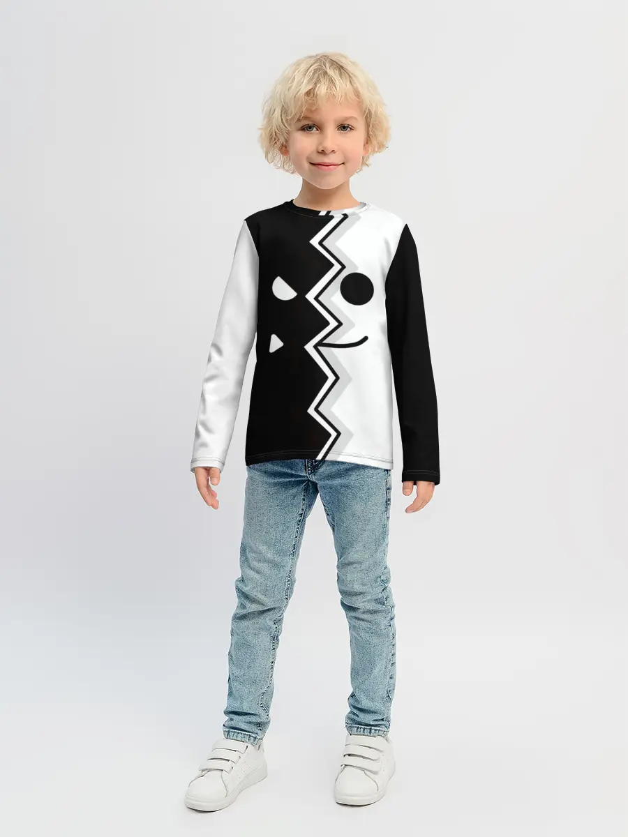 Детский лонгслив / Geometry Dash