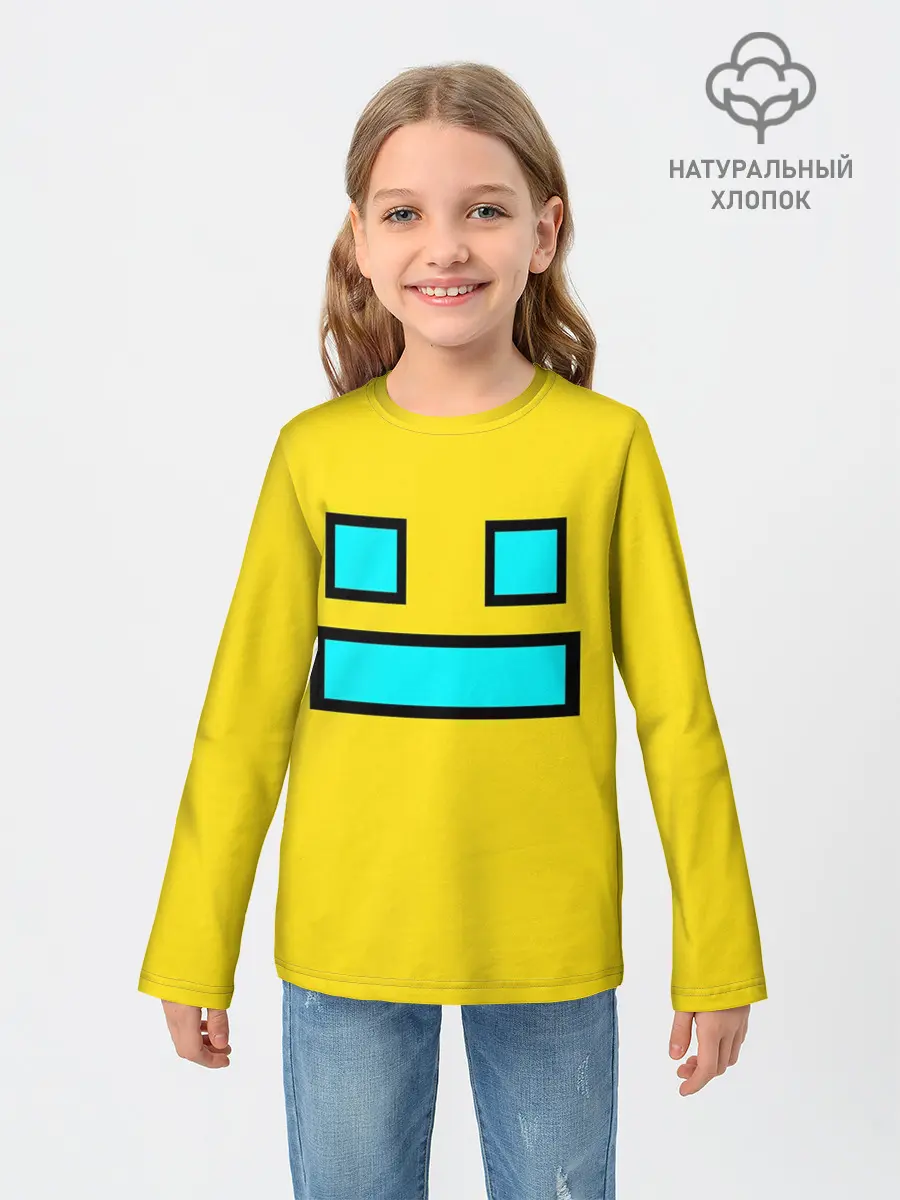 Детский лонгслив / Geometry Dash Smile