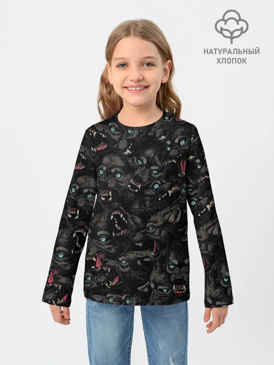 Детский лонгслив / Волки | Wolwes