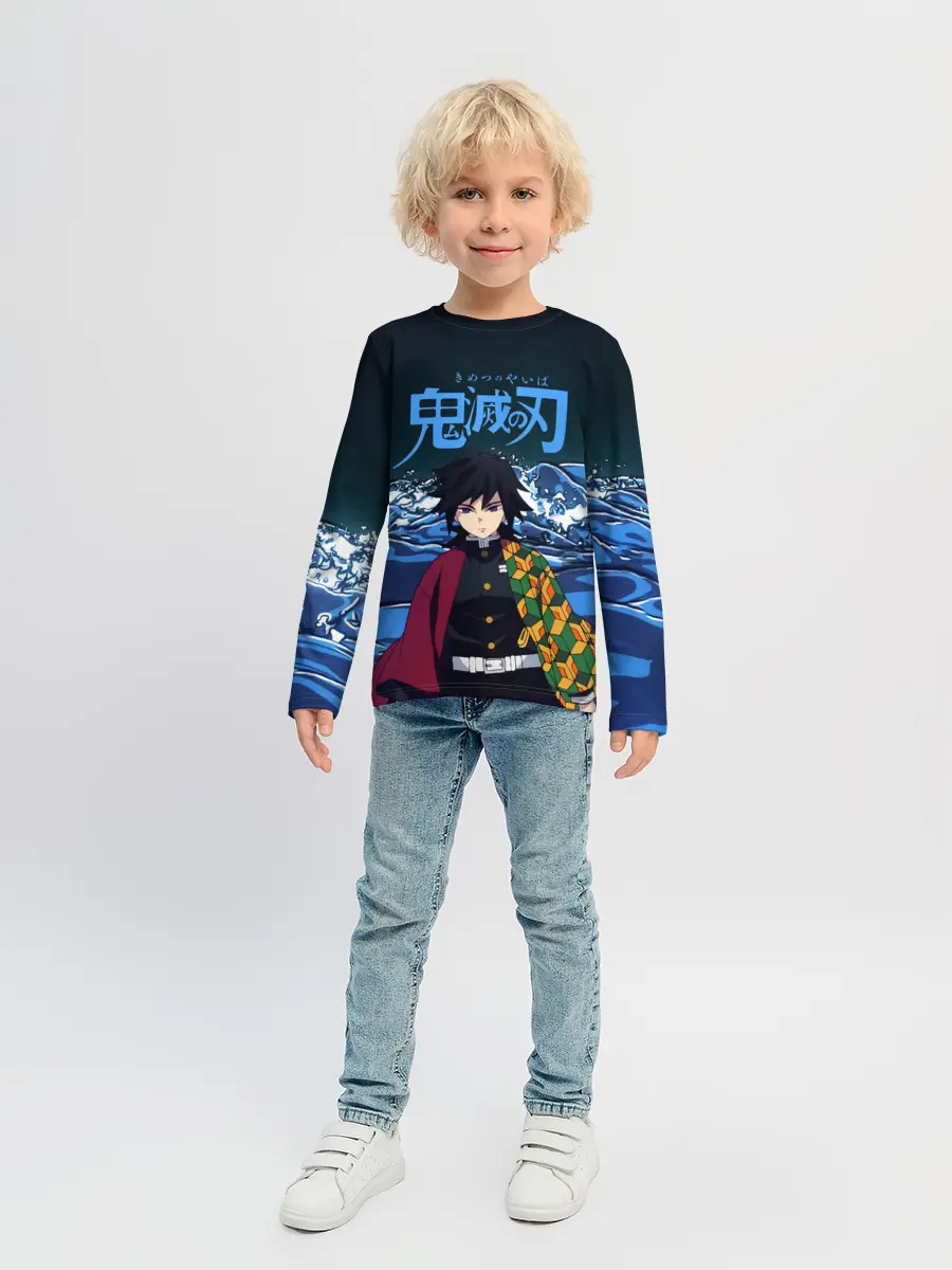 Детский лонгслив / Гию Томиока Кокушибо Kimetsu no Yaiba