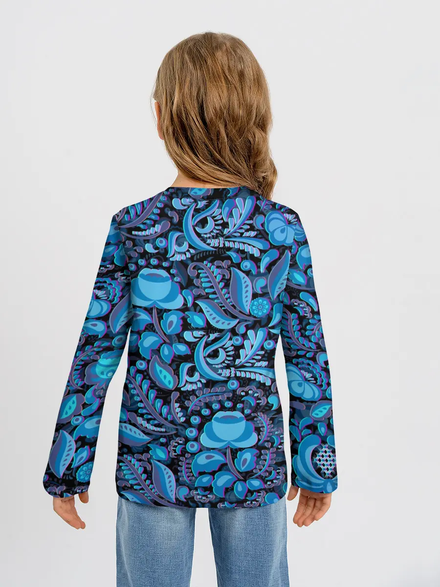 Детский лонгслив / ГЖЕЛЬ ГЛИТЧ | GG | ГГ