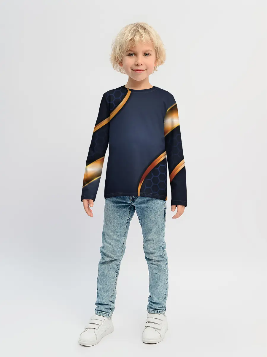 Детский лонгслив / 3D БРОНЯ ВСТАВКИ ЗОЛОТА