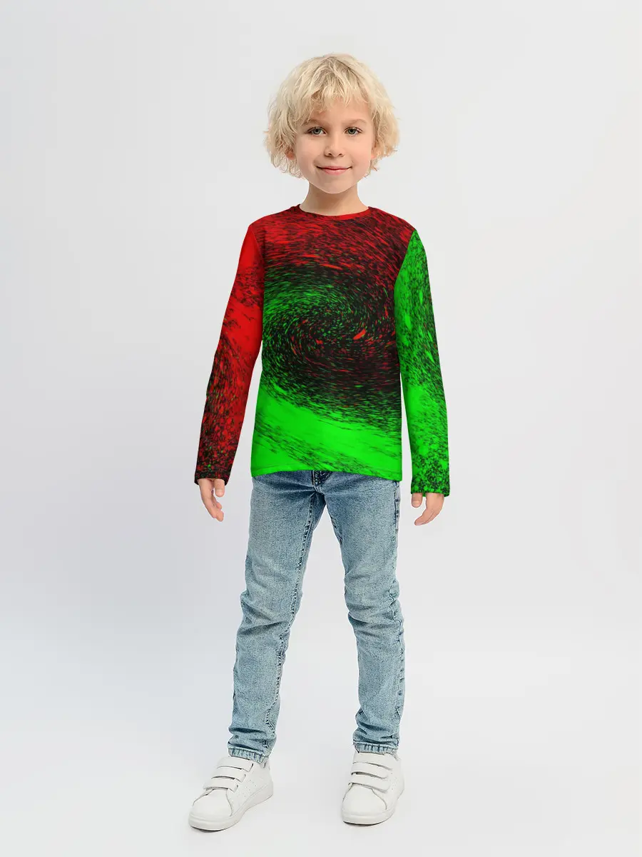 Детский лонгслив / КРАСНАЯ И ЗЕЛЕНАЯ КРАСКА