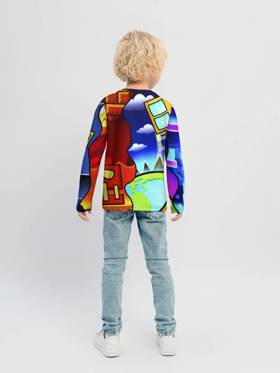 Детский лонгслив / GEOMETRY DASH / ГЕОМЕТРИ ДАШ