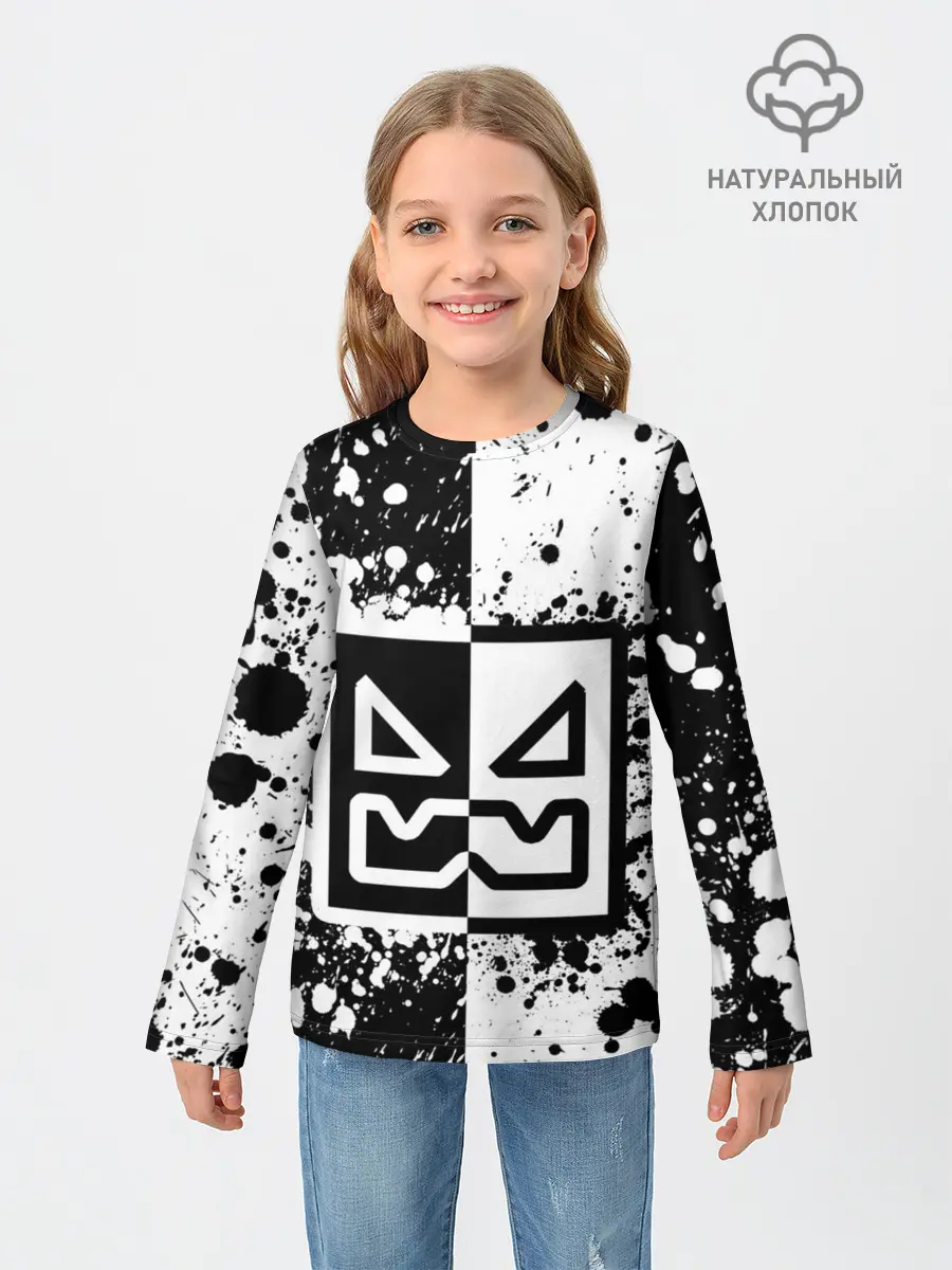 Детский лонгслив / GEOMETRY DASH / ГЕОМЕТРИ ДАШ