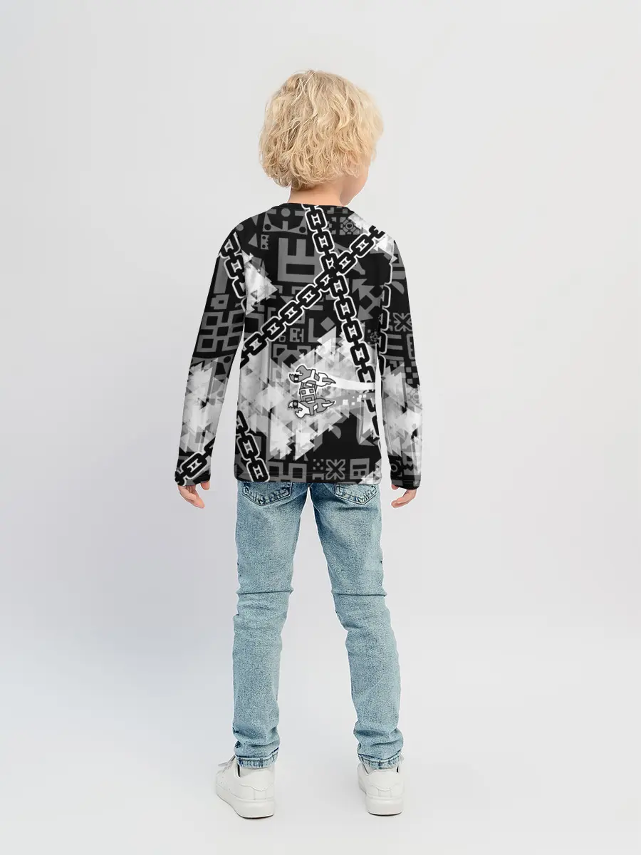 Детский лонгслив / Geometry Dash