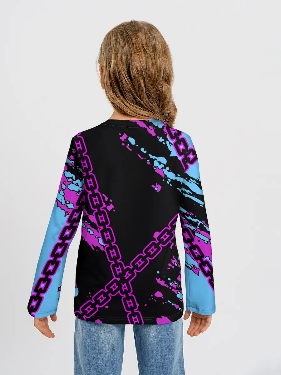 Детский лонгслив / Geometry Dash