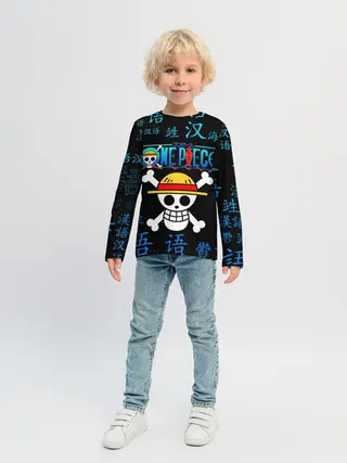 Детский лонгслив / ONE PIECE / ВАН ПИС / ИЕРОГЛИФ