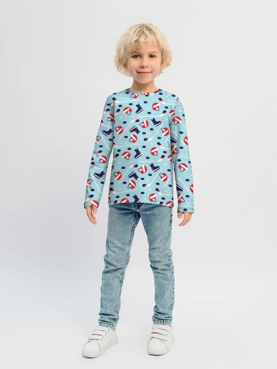 Детский лонгслив / Hockey Pattern