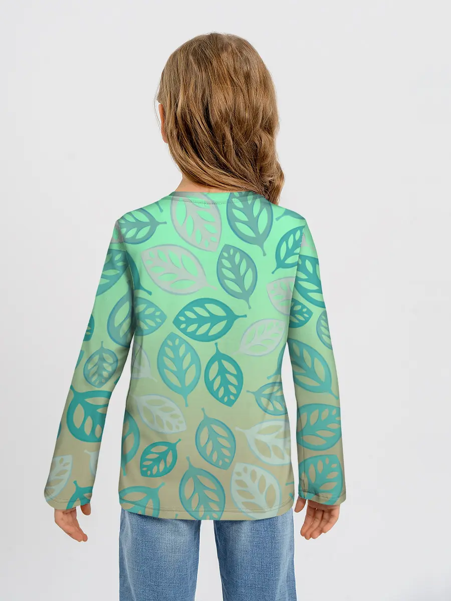 Детский лонгслив / узор из листиков