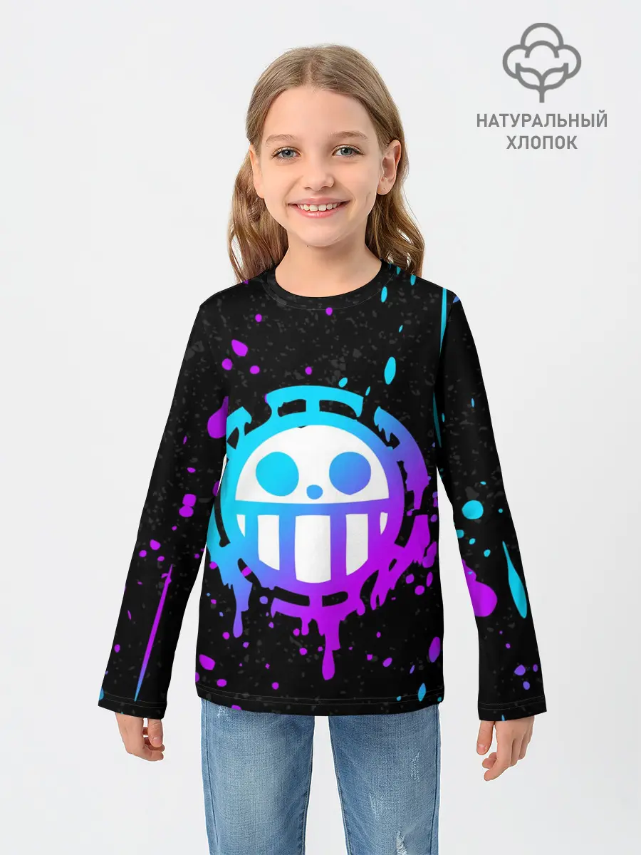 Детский лонгслив / ONE PIECE / ВАН ПИС / НЕОН