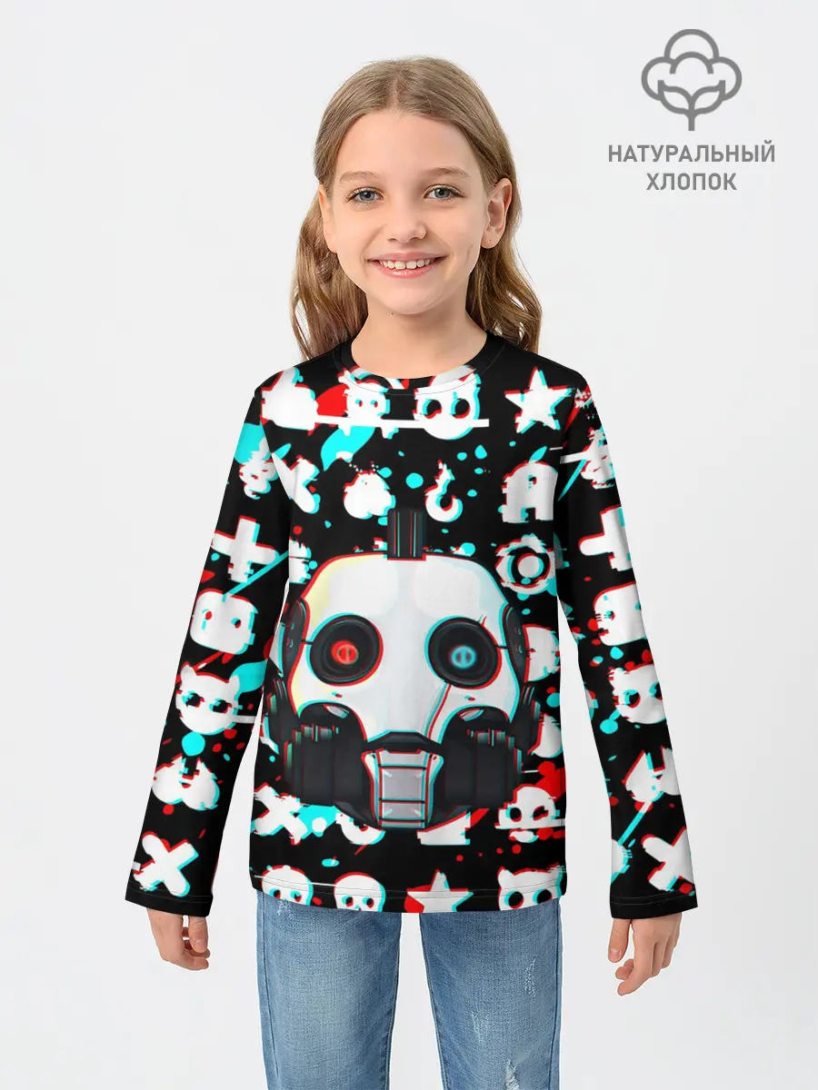 Детский лонгслив / ЛЮБОВЬ СМЕРТЬ И РОБОТЫ / ГЛИТЧ