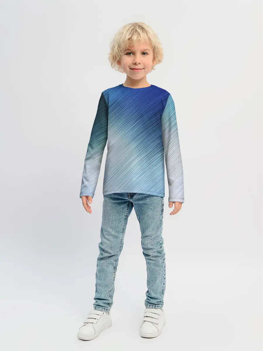 Детский лонгслив / Текстура. Оттенки льда