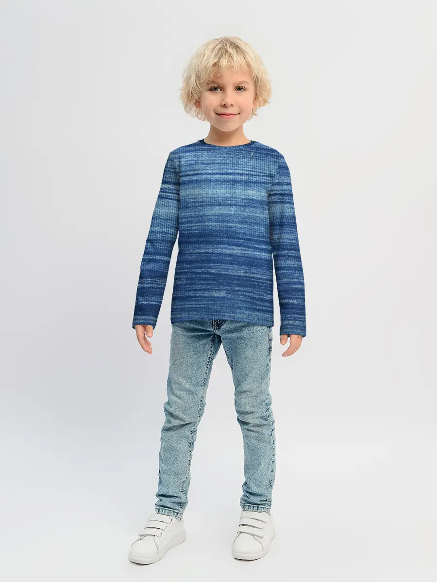 Детский лонгслив / Texture. Denim
