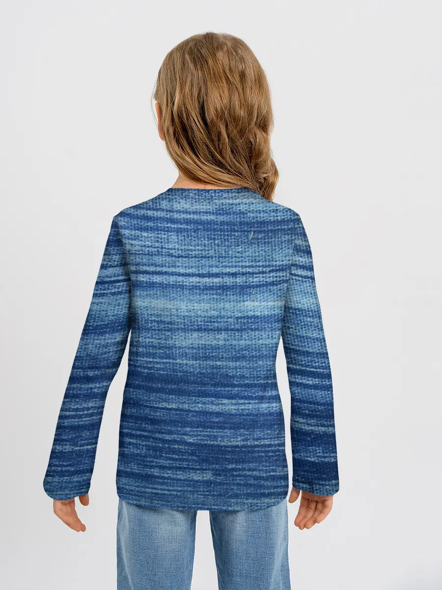 Детский лонгслив / Texture. Denim